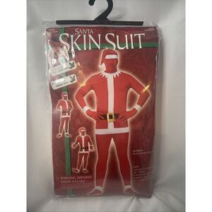 Santa Skin Suit Adult Costume One Size Christmas‎ Festive Holiday Red